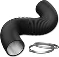6 Inch Flexible Ducting Hose 12 Feet Black Aluminum Ducting -4 Layer Protection Dryer Vent Hose for HVAC Heating Cooling Ventilation and Exhaust, 2 Clamps Included