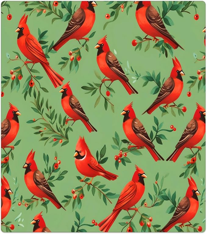 Cardinal Dishwasher Magnet Cover, 23" W x 26" H Fridge Magnetic Stickers Reuseable Magnet Panel Decal Cover for Washing Machine Fridge Microwave Cabinet Kitchen Christmas Decoration