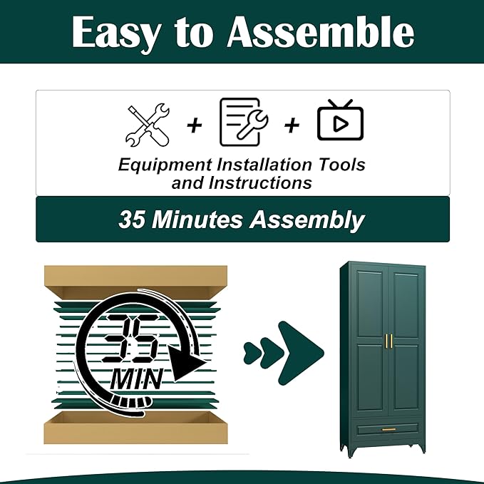 75" Kitchen Pantry Cabinet with Drawer, Metal Storage Cabinets with Doors and 4 Adjustable Shelves,Green Kitchen Cabinet with 2 Gold Handles,Food Cupboard for Livingroom,Pantry, Bathroom