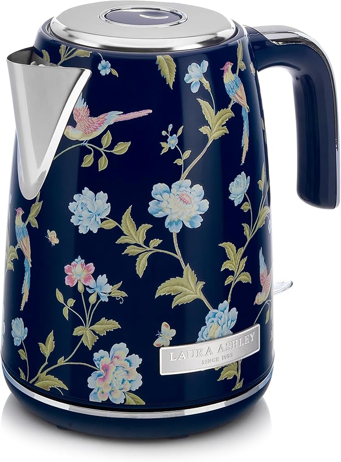 Laura Ashley Stainless Steel Electric Kettle 1.7 Liter - 1500W Rapid Boil Electric Kettles for Boiling Water - Electric Tea Kettles Automatic Shut Off - Overheat & Boil Dry Protection Jug Kettle