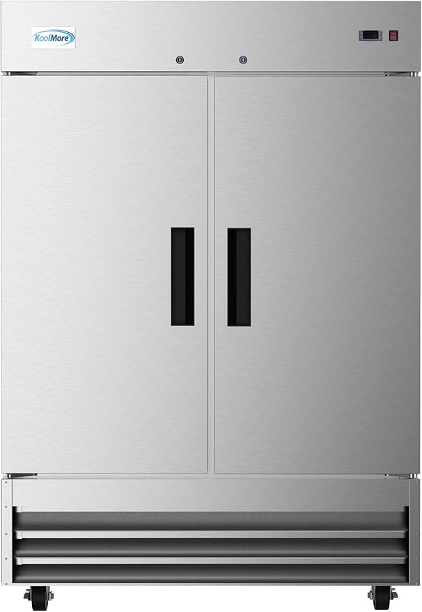 KoolMore - RIF-2D--SS 54" 2 Door Stainless Steel Upright Commercial Reach-in Freezer - 47 cu. ft (RIF-2D-SS)