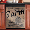 Vintage Farmhouse Burlap Pattern Dishwasher Cover Decorative Magnet, 23x17 Inches, 1 Count