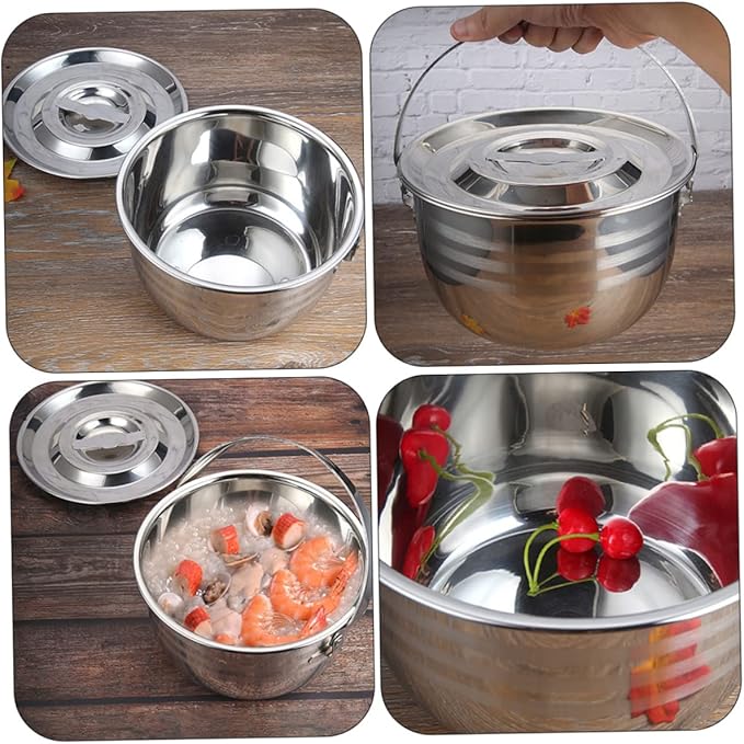 PRETYZOOM Camping Griddle Camping Pot Jacketed Kettle Thicken Child Stainless Steel Thicken Stew Pot Camp Cooking Stainless Steel Cookware