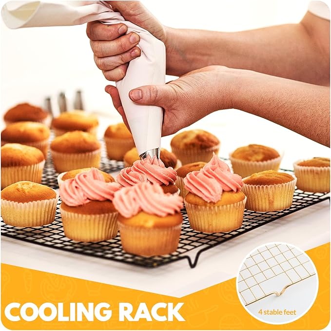 2 PCS Cooling Racks for Cooking and Baking, 14.8x10 Inches Stainless Steel Cooling Rack, Sheet Pan with Wire Rack for Baking Sheet, Bacon Rack Oven Safe Fits Jelly Roll Sheet Pan