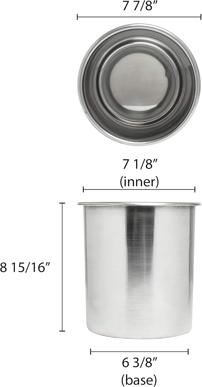 Thunder Group SLBM005 Bain Marie Pot 6 Quart Polished Exterior and Satin Interior