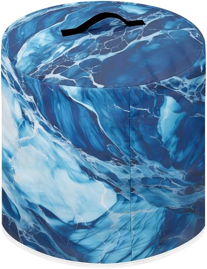 Small Appliance Covers, Dust Cover for 6 Quart Air Fryer & Pressure Cooker Kitchen Appliance Accessories, Pressure Cooker Air Fryer Rice Cooker Dust Cover, Marble Blue