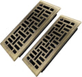 4x10 Inches 2 Pack Heavy Duty Walkable Floor Register Easy Adjust Air Supply Lever Floor Vents - Seattle Design - Vent Cover for Home Floor - Antique Brass