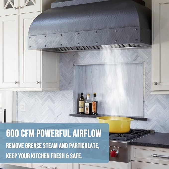 Akicon Range Hood Insert 30 Inch, Ultra Quiet, Powerful Suction Built-in Kitchen Vent Hood, Stainless Steel Ducted Stove Hood with Dimmable LED Lights Warm White, 3-Speeds 600CFM