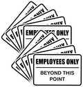 All Quality Classic Framed Employees Only Beyond This Point Wall or Door Sign | Easy to Install Business Signage - Small (White) 10 Pack
