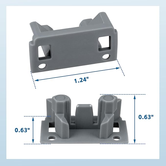 W10195622 Dishwasher Rack Stop Clip 6 Pack Dishrack Slide Rail Clips Fits for Whirl-pool Ken-more Replaces AP4566222 PS11750071