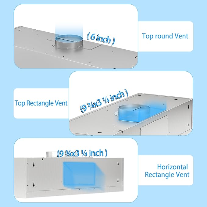 36 inch Under Cabinet Range Hood 1200 CFM with 4-Speed Gesture Sensing & Touch Control, Stainless Steel Kitchen Stove Vent Hoods with 2 LED Lights, Time Setting, Dishwasher-Safe Baffle Filters