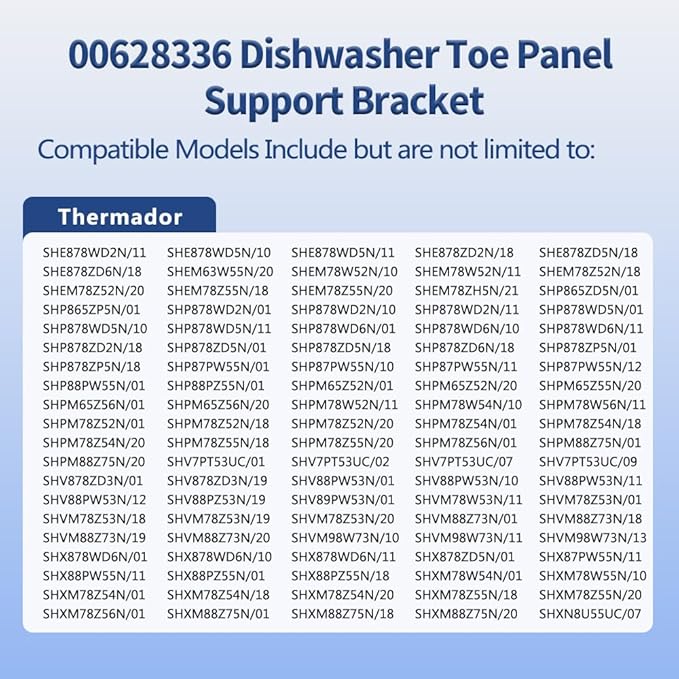 00628336 Dishwasher Toe Panel Bracket Replacement Part for Bosch, Replaces AP5691119, 3278461, 628336, PS8729243
