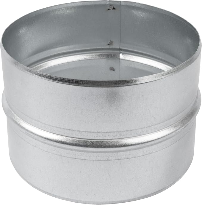 Vent Systems 6'' Inch Galvanized Steel Duct Connector - Round Ventilation Duct Extension - Metal Vent Coupler - Metal Hose Coupling - Galvanised Pipe Connector