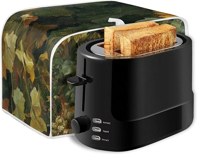 UNICEU Sunflowers Rooster Print Toaster Cover 2 Slice Stain Resistant Oil Protection Dust Cover Washable Kitchen Small Appliance Covers for Bread Maker
