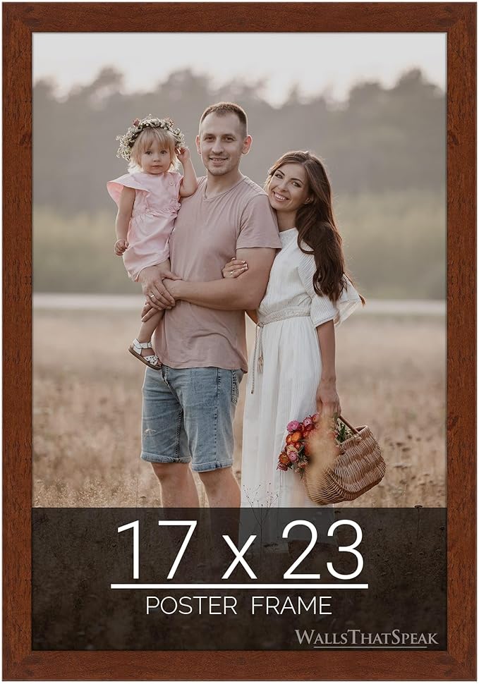 wallsthatspeak 17x23 Dark Walnut Rustic Pine Picture Frame for Puzzles Posters Photos or Artwork