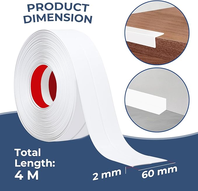 Storystore Wall Corner Protector Moulding Trim 2.4 in x 13 Ft,Peel and Stick Corner Moulding Trim, Self Adhesive Corner Guards Edge Protector for Wall Edge Corner, Countertop,White