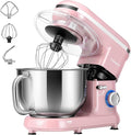 VIVOHOME Stand Mixer, 660W 10 Speed 6 Quart Tilt-Head Kitchen Electric Food Mixer with Beater, Dough Hook, Wire Whip and Egg Separator, Pink