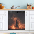 Halloween Witch Pumpkin Black Dishwasher Magnet Cover Front Door Magnetic Dishwasher Cover Decorative Refrigerator Magnet Covers Appliances Stickers for Kitchen Home Decor, 23" x 26"