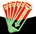 Fire Extinguisher Stickers, 6 Pack 4" X 12" Vinyl Fire Extinguisher Sign Self Adhesive Reflective,Easy to Apply and Stick,Weatherproof, UV Protected,Indoor Outdoor use,Glow in the Dark