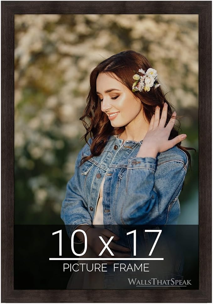 wallsthatspeak 10x17 Espresso Brown Picture Frame for Puzzles Posters Photos or Artwork
