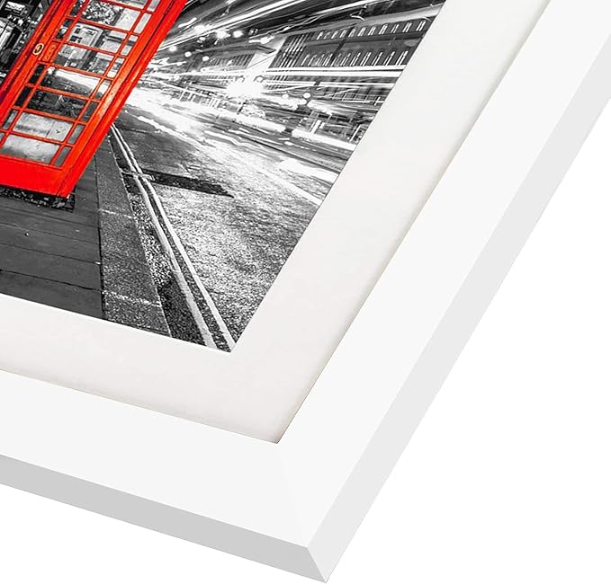 Americanflat 11x14 Picture Frame with Shatter-Resistant Glass - Use as 8x10 Frame with Mat or Display 11x14 Photo Without Mat - Signature Collection - Picture Frames for Wall Display - White