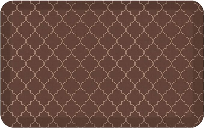 NewLife by GelPro Anti-Fatigue Designer Comfort Kitchen Floor Mat, 20x32”, Trellis Walnut Stain Resistant Surface with 3/4” Thick Ergo-foam Core for Health and Wellness