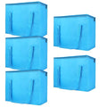 Bodaon 5-Pack Cooler Insulated Food Delivery Bag, Thermal Hot Pizza, X-Large Bags for Grocery/Catering/Shopping, Rideshare Delivery Bag, Large Cold Frozen Accessories, Blue