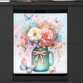 Flower Butterfly Dishwasher Magnet Cover for The Front Dishwasher Door Cover Panel Decals Magnetic Refrigerator Cover for Kitchen Farmhouse Home Decor 23 X 26 in