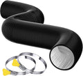 Reinforced Dryer Vent Hose 4 inch 16 FT with 2 Key Hose Clamps, Heavy Duty Flexible Duct Hose for Laundry, Grow Tent, Bathroom Exhaust Fan