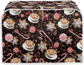 UNICEU Coffee Toaster Cover 2 Slice Coffee Candy Cookies Toaster Dust Cover Stain Resistant Oil Protection Dust Cover for Bread Maker,Washable Kitchen Small Appliance Covers with Top Handle,Size L