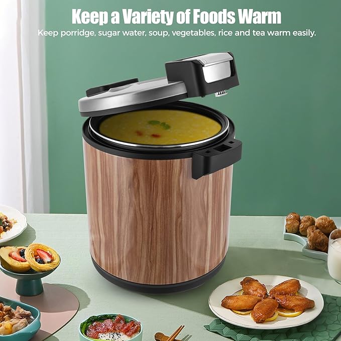 Commercial Rice Cooker 23L/6Gal Stainless Steel Electric Rice Warmer 100 Cup With One-Touch Operation Large Capacity Rice Cooker 110V 110W Wood Color