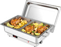 Electric Chafing Dish,Food Warmer and Servers, 2 x 4.5QT Rectangular Half-Size Stainless Steel Chafing Dish Set with Temperature Control Display for Parties, Catering, Festivals