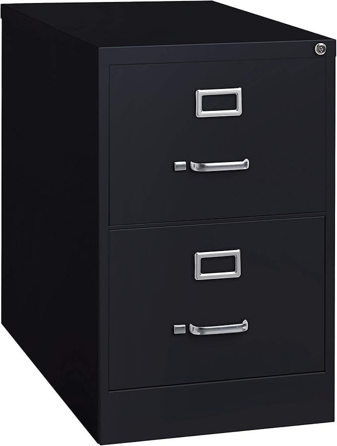 26.5 Inch Drawer, Width, Metal Cabinet for Home and Office Vertical File, 26.5" Deep 2-Drw Legal, Black
