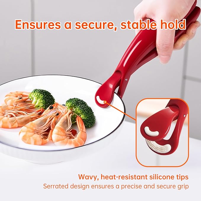 2-Pack Anti-Scald Bowl Clip,Multi-Purpose Silicone Heat Resistant Grippers,Air Fryer Pans Gripper For Dish, Bowls, Pots,Plates