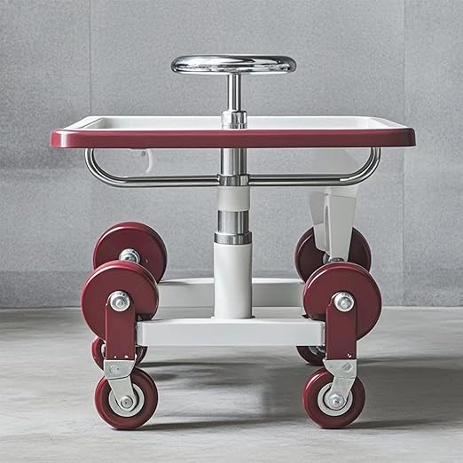 4 PCS 5 Inches Caster Wheels Red Heavy Duty Plate Shelf Replacement Wheels for Platform up to 396 LBS/180KG