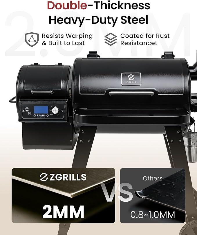 Z GRILLS Wood Pellet Grill & Smoker, PID V3.0 Controller, Meat Probe, 8 in 1 Outdoor BBQ Grill Auto Temperature Control, 459 Sq in Black, 450A