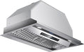 IKTCH 30 inch Built-in/Insert Range Hood 900 CFM, Ducted/Ductless Convertible Duct, Stainless Steel Kitchen Vent Hood with 2 Pcs Adjustable Lights and 2 Pcs Baffle Filters with Handlebar