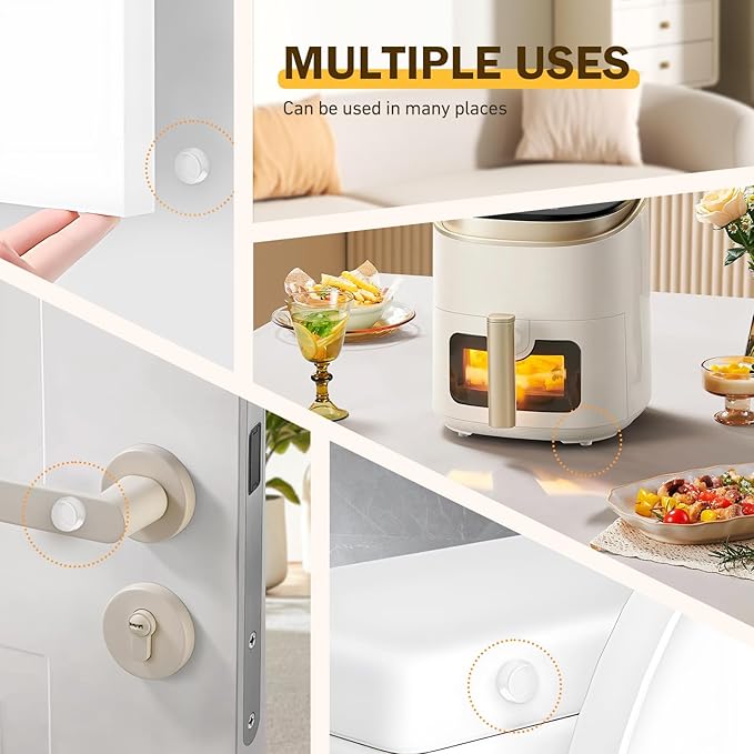320 Pcs Cabinet Door Bumpers, 1/2" Diameter Self Adhesive Clear Cupboard Door Drawer Bumpers for Kitchen Cabinets Cutting Boards Picture Frames