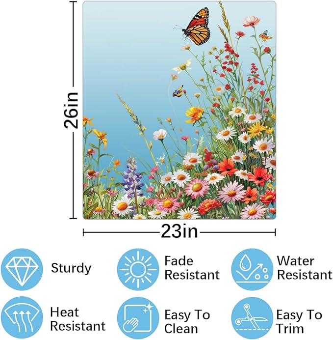 Dishwasher Magnet Cover Flower Red Beautiful Dishwasher Decorative Cover Front Dishwasher Door Cover Reuseable Dishwasher Cover Panel Decal for Kitchen Refrigerator Home Appliances 23" X 26"