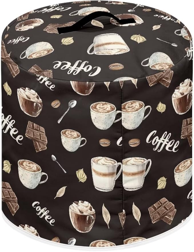 Chocolate Latte 8 Quart Pressure Cooker Dust Cover with Top Handle and Storage Pocket Kitchen Appliance Decor Air Fryer Rice Cooker Covers Machine Washable