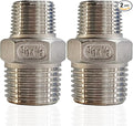 1/2" x 3/8" Reducing Hex Nipple, 304 Stainless Steel NPT Male Pipe Fitting Reducer Nipple Adapter 2000psi Reducer Connector Suit for 0.71" and 0.57" Pipe ID (1/2"x 3/8"MNPT)