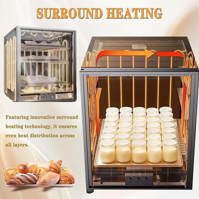 40L Electric Dough Proofer and Fermentation Cabinet - Stainless Steel Proofing Box with Digital Thermostat & Humidity Control for Artisan Bread, Pizza Dough, Pastry Making