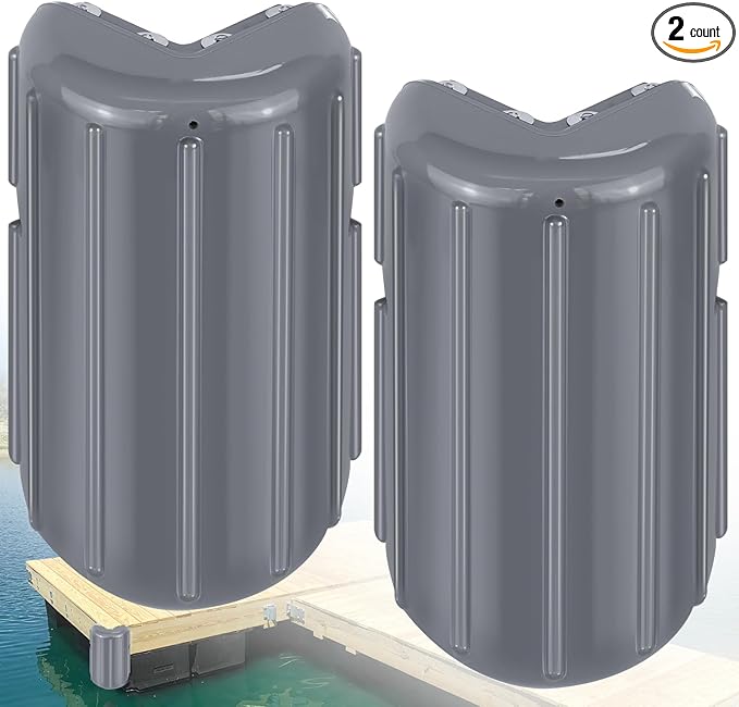 Dock Bumpers Dock Corner Bumper Fender Marine Boat Dock Bumpers for Edge Corner,Inflatable Dock Protection,Soft UV-Resistant Marine-Grade Vinyl,Stainless Steel Mounting Hardware Included,8"x16"