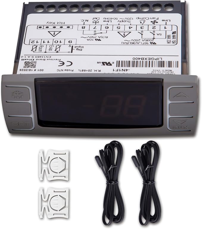 for Dixell XR06CX-4N1F1 Temperature Controller, Fit for 120V 50-60hz Commercial Refrigerators/Freezer,for Dixell Temperature Controller with Sensor Probe (4N1F1)