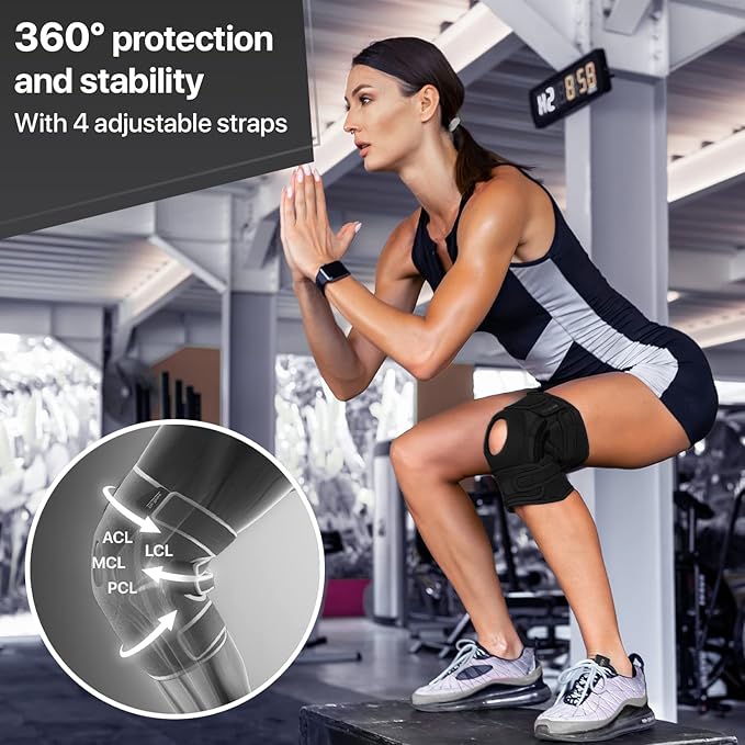 DR. BRACE ELITE Knee Brace with Side Stabilizers & Patella Gel Pads for Maximum Knee Pain Support and fast recovery for men and women-Please Check How To Size Video (Pluto, Medium)