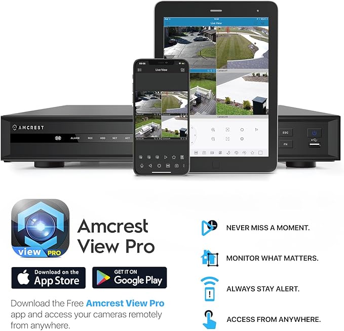 Amcrest 4K NV4232-EI 32CH AI NVR, Smart NVR, Facial Recognition, Facial Detection & Vehicle Detection - Supports 32 x 4K IP Cameras, Supports 2 x 16TB HDD (Not Included) (No PoE Ports Included)