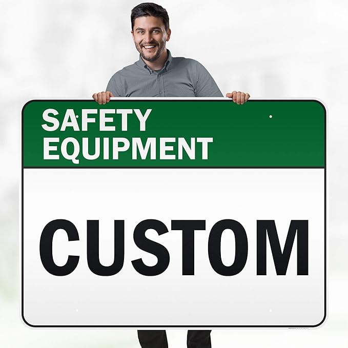 Custom Safety Equipment Sign, Ansi Sign, Osha Compliant, 36x48 Inches, Reflective, Rust Free DiBound, Fade Resistant, Made in USA by My Sign Center