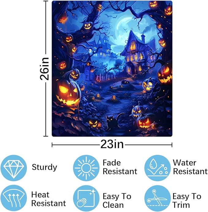 Dishwasher Magnet Cover Front Dishwasher Cover Decoration Reusable Magnetic Door Cover Panel Decal Home Appliances Stickers Kitchen Refrigerator Fridge Horrible Halloween Pumpkin 23"x26"