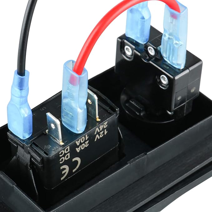 Amarine Made 3-Way Bilge Pump Switch Panel Deluxe LED Rocker Circuit Breaker - Auto/Off/Man LED Lighted Control Switches for RV Truck Caravan Vehicles Off-Road Camper