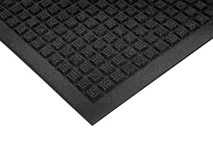 Guardian Floor Protection WG041404 WaterGuard Indoor/Outdoor Wiper Scraper Floor Mat, Rubber/Nylon, 4' Length, 14' Width, Charcoal